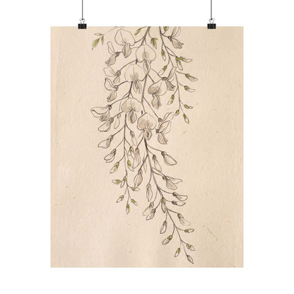 Golden Hour Wisteria Wall Art Print - Japandi Seijaku Art Print