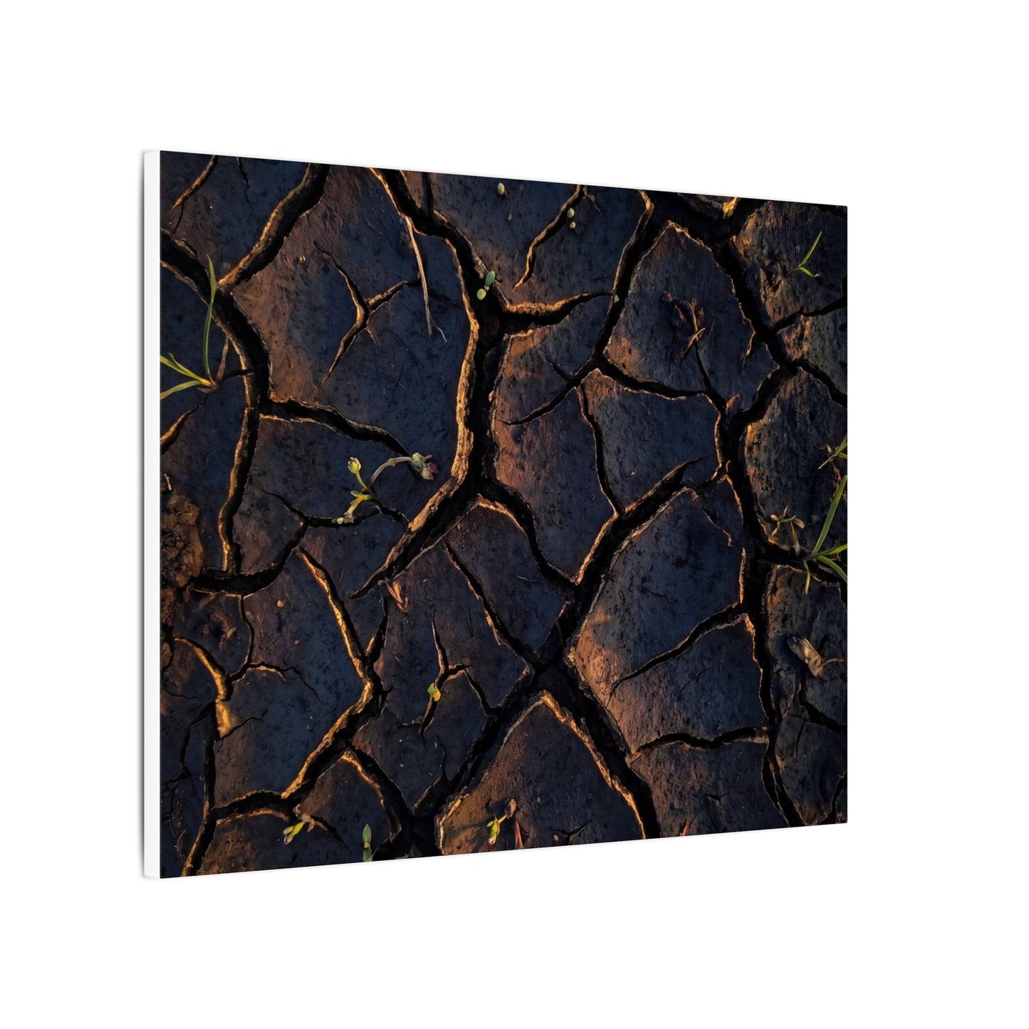 Cracked Earth Moody Minimal Canvas Art | Luxurious Dark Japandi Art