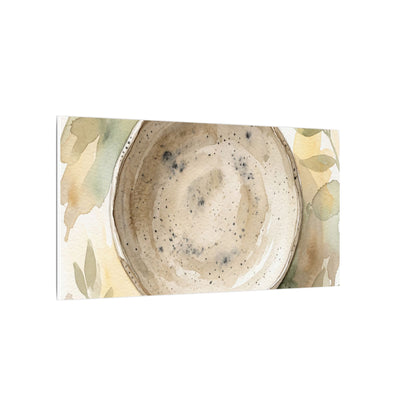 Ceramic Bowl Watercolor Canvas Art | Warm Japandi Art