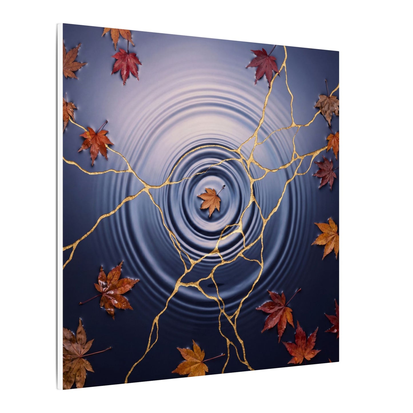 Kintsugi Water Ripple in Dawn | Gold Vein Canvas Art