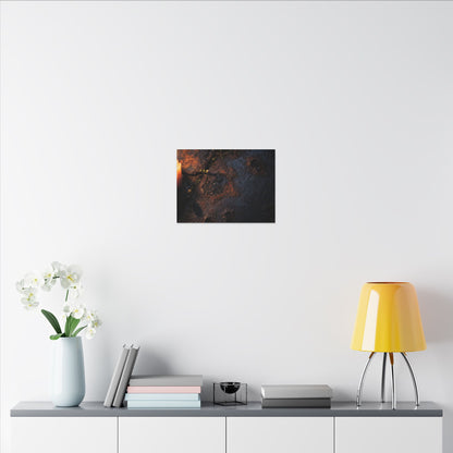 Candlelight Rust Patina Canvas Art - Dark Japandi Ma