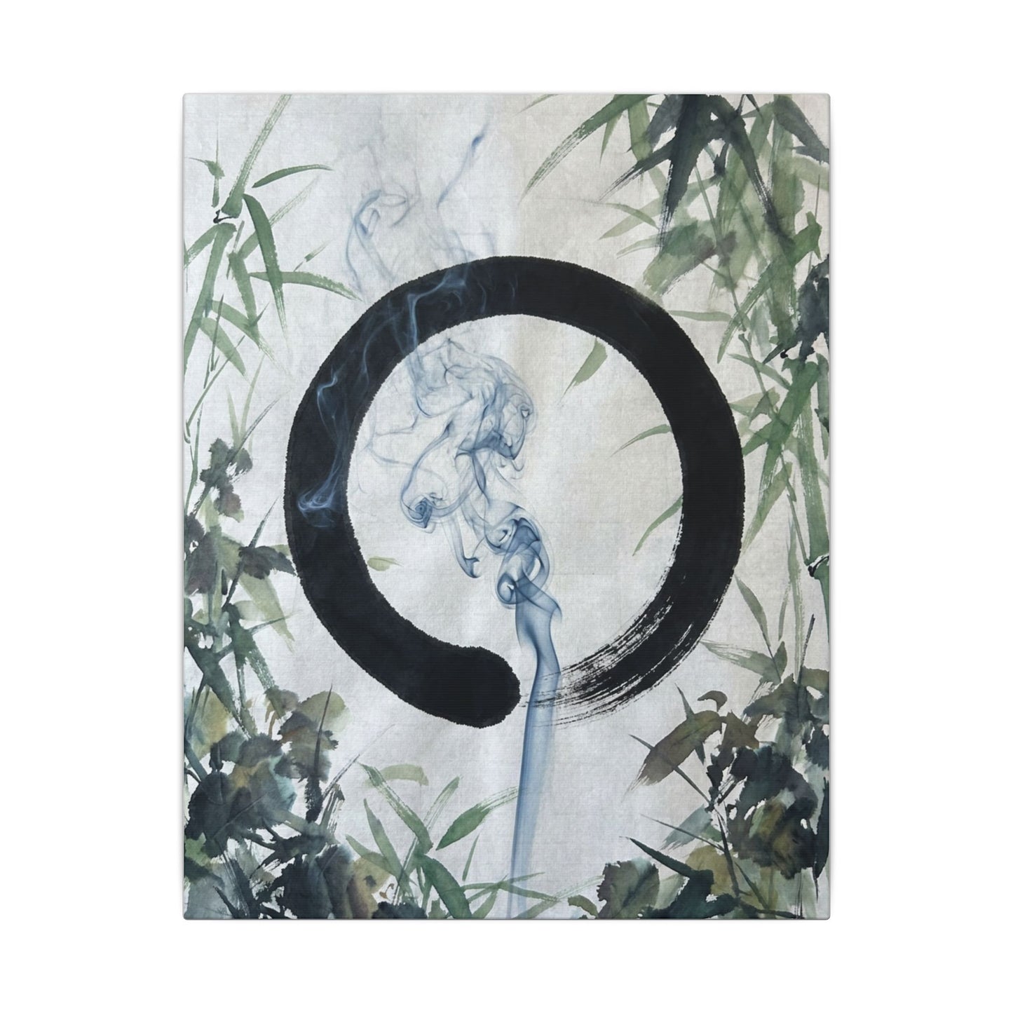 Zen Incense Smoke in Moonlight | Enso Canvas Art