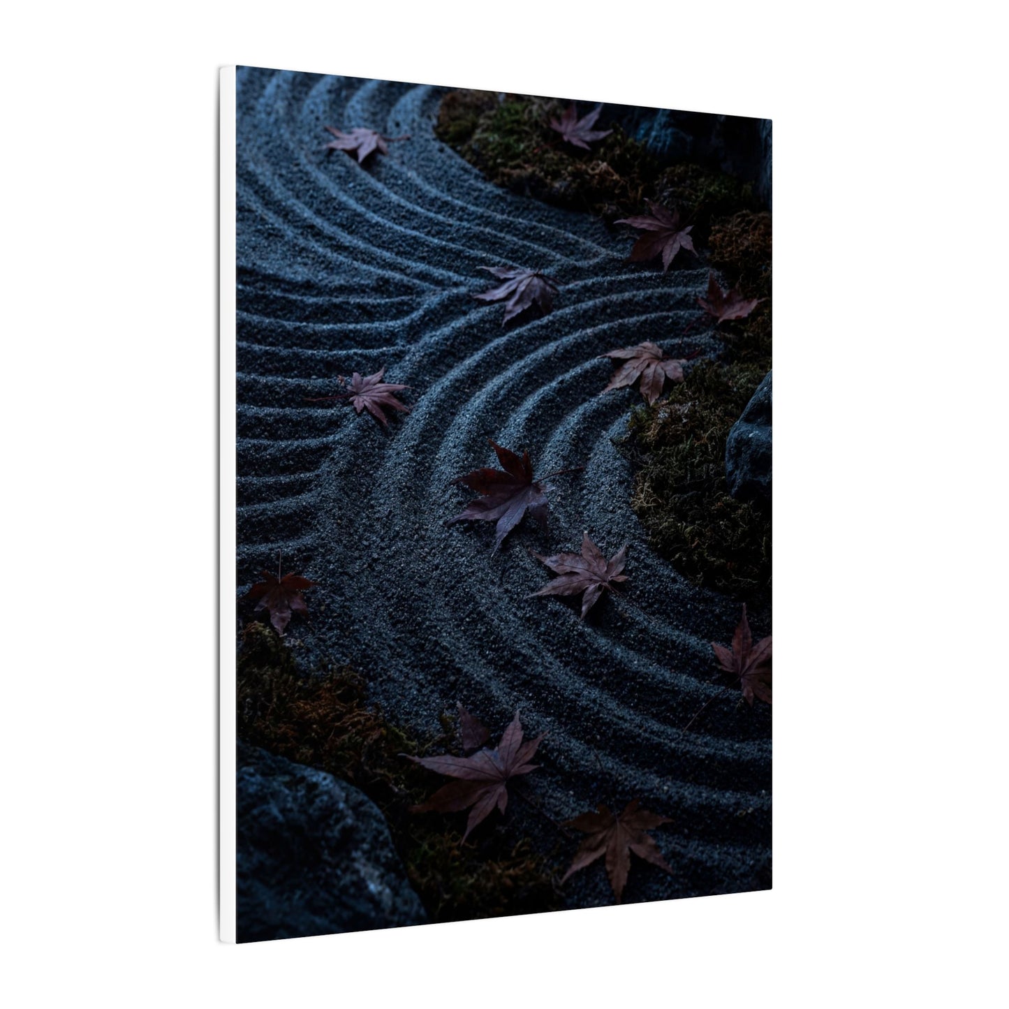 Rock Garden Canvas Art | Autumn Dark Japandi Dark Texture Art