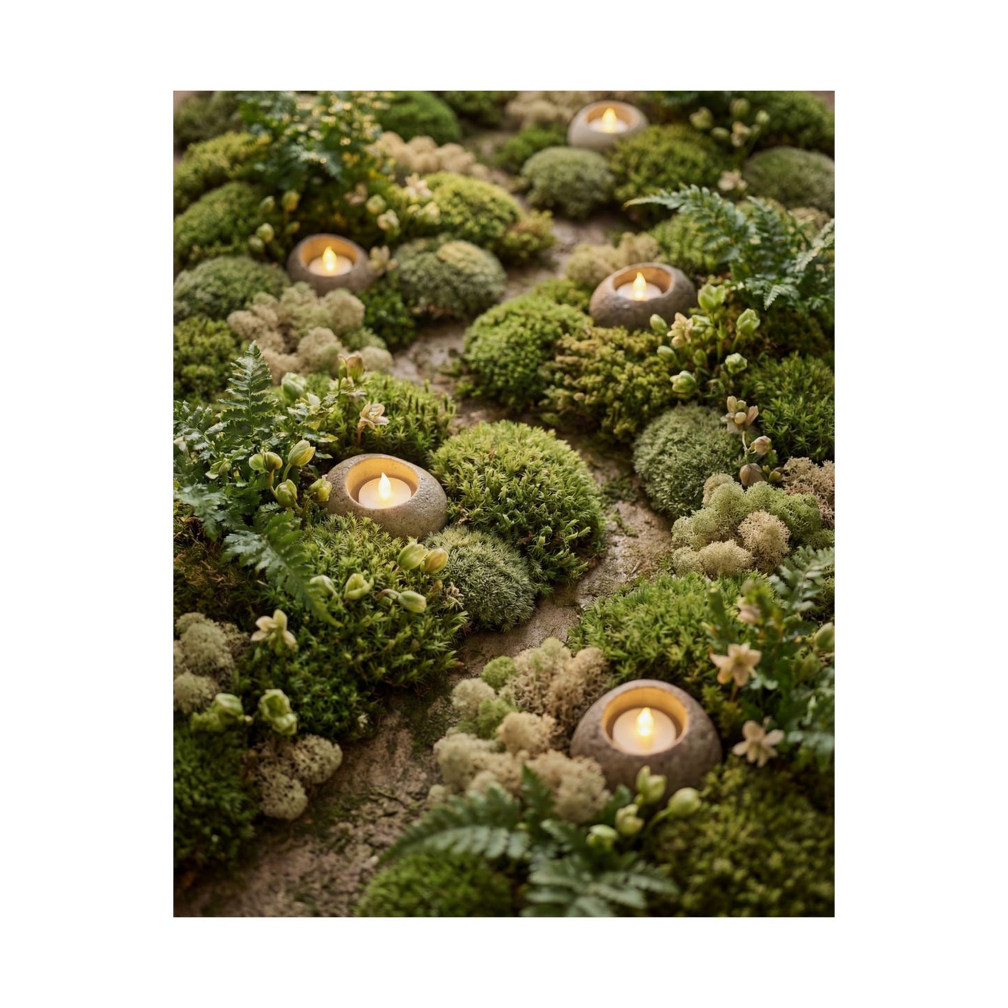 Mono No Aware Moss Close Up Wall Art Print - Japandi Japanese Pattern