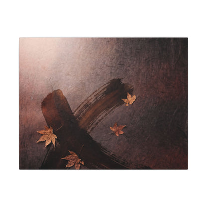 Moody Ink Brushstroke Canvas Art - Moody Minimal Dark Japandi Art Print