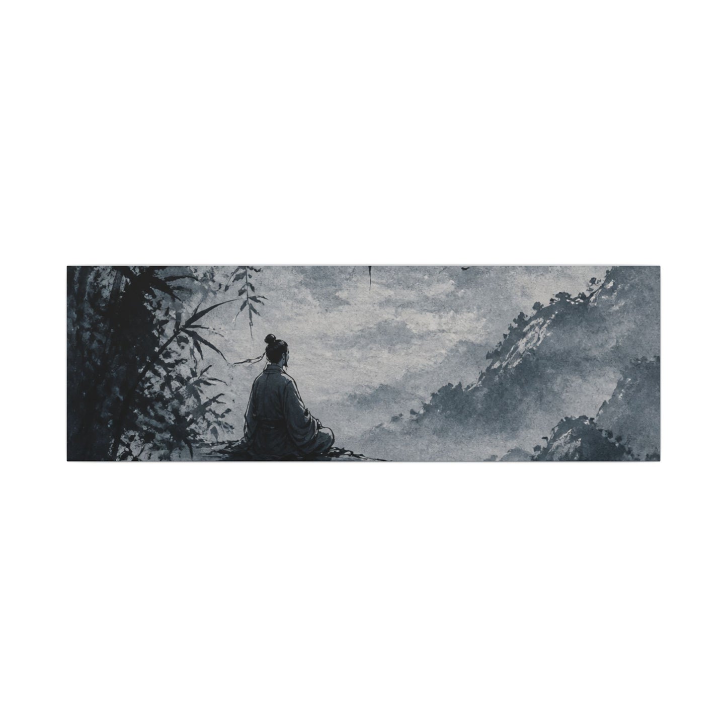 Ink Brushstroke Sumi E Canvas Art | Serene Zen Art