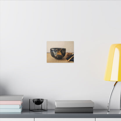 Kanso Tea Ceremony Canvas Art - Kintsugi Gold Vein