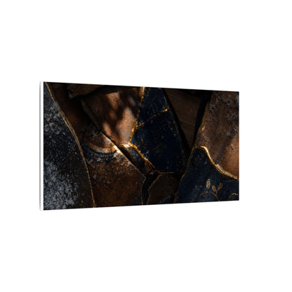 Fukinsei Broken Pottery Canvas Art - Dark Japandi Dark Texture