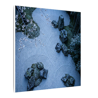 Contemplative Cherry Blossom Canvas Art - Karesansui Zen