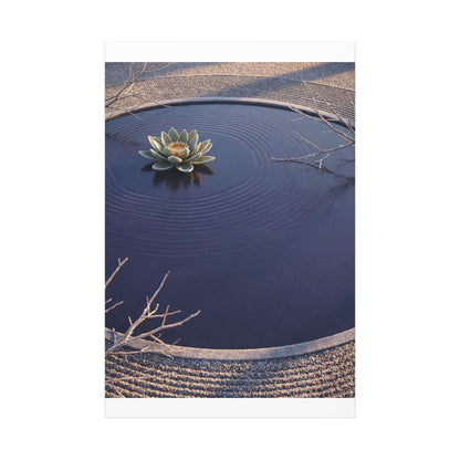 Lotus Flower Canvas Art | Winter Zen Karesansui Art