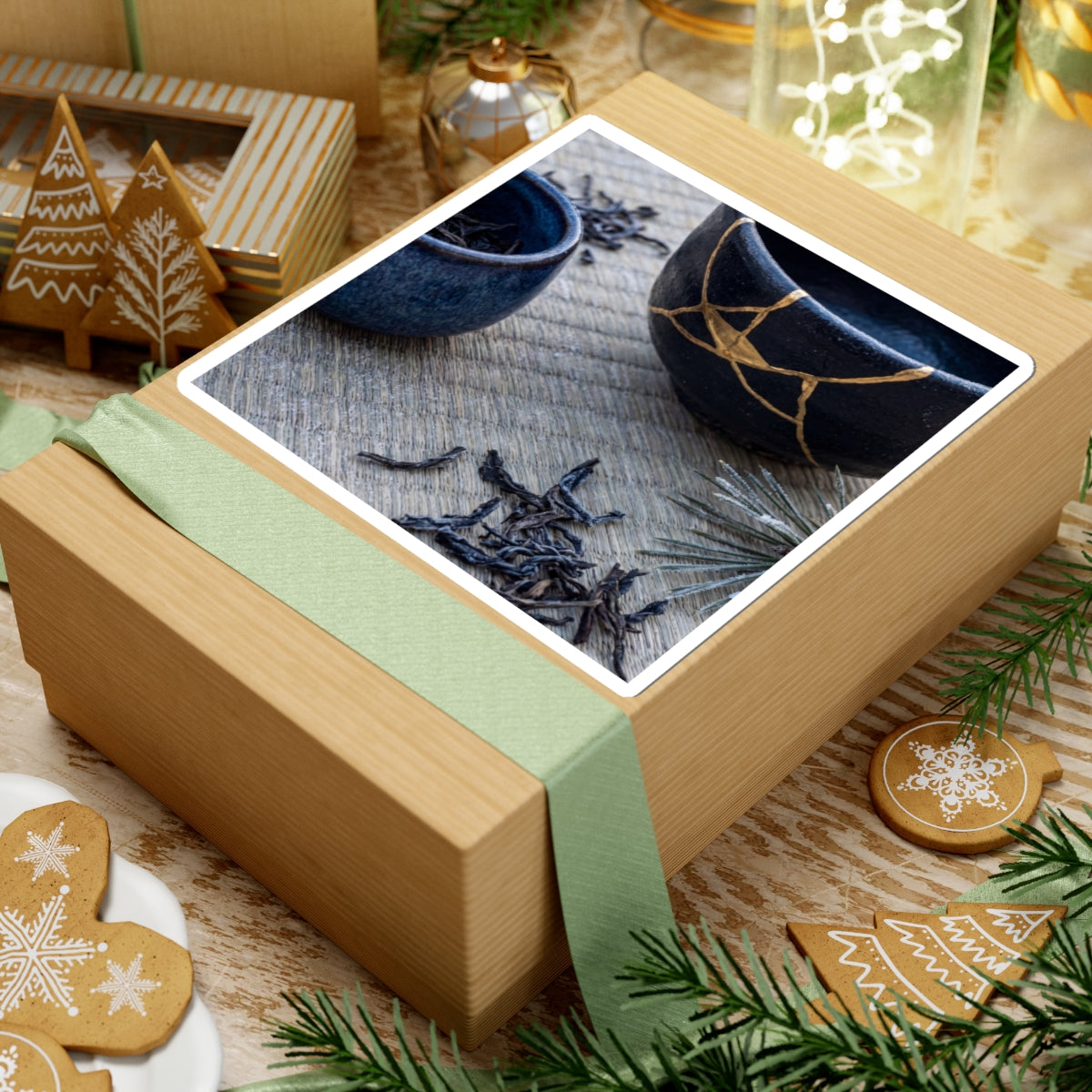 Tea Ceremony Gold Vein Sticker | Artful Kintsugi Art