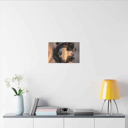 Ink Brushstroke Spring Canvas Art | Dark Japandi Bold Design