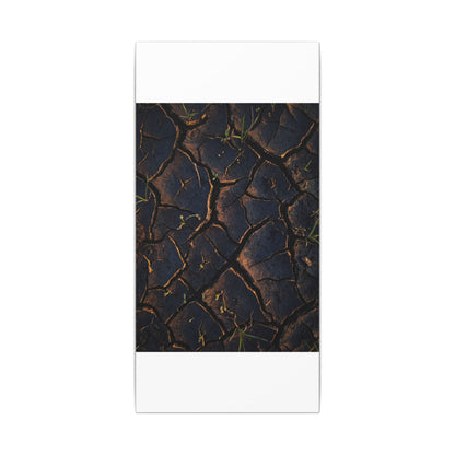 Cracked Earth Moody Minimal Canvas Art | Luxurious Dark Japandi Art