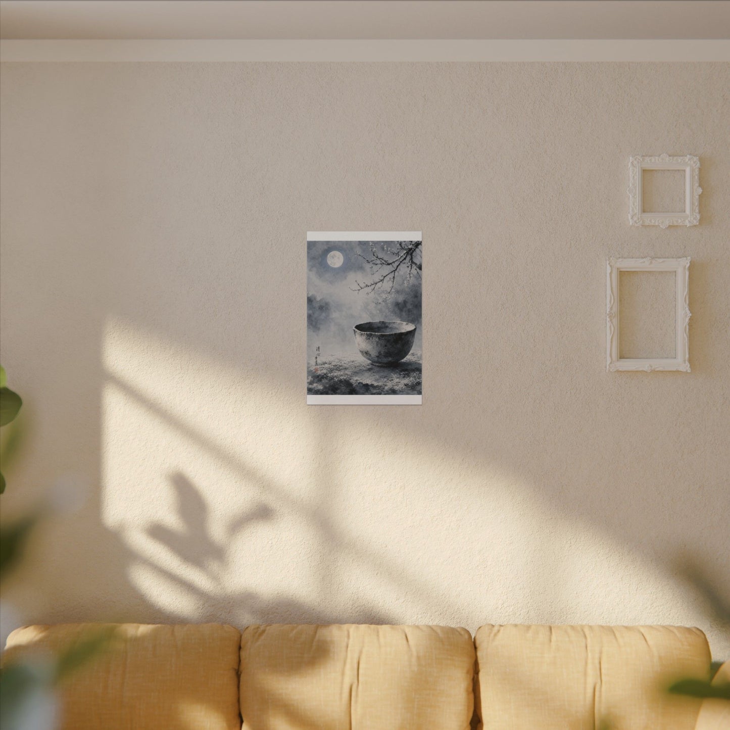 Seijaku Ceramic Bowl Canvas Art - Zen Sumi E