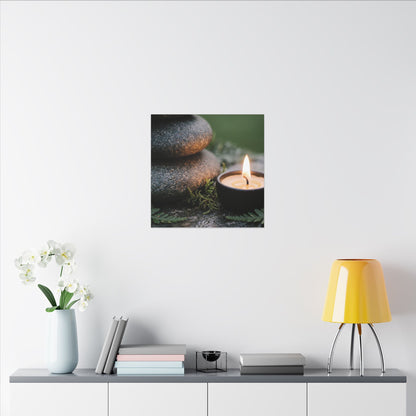 Warm River Stones Canvas Art - Japanese Pattern Japandi