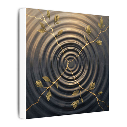 Kanso Water Ripple Canvas Art - Kintsugi Gold Vein