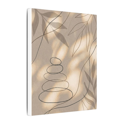 River Stones Minimal Line Canvas Art | Earthy Japandi Art