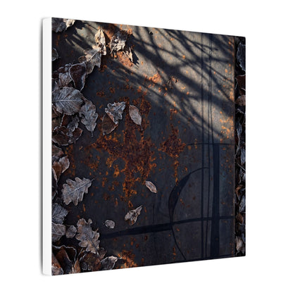 Shibui Rust Patina Canvas Art - Dark Japandi Charcoal Ink