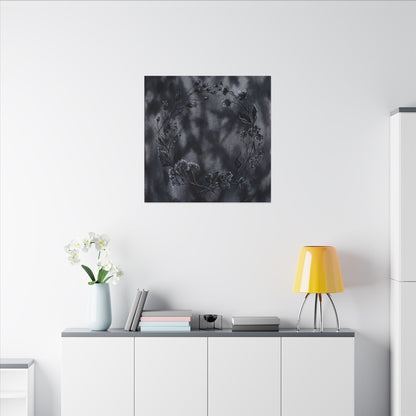 Dried Flowers Canvas Art | Winter Dark Japandi Shadow Zen Art