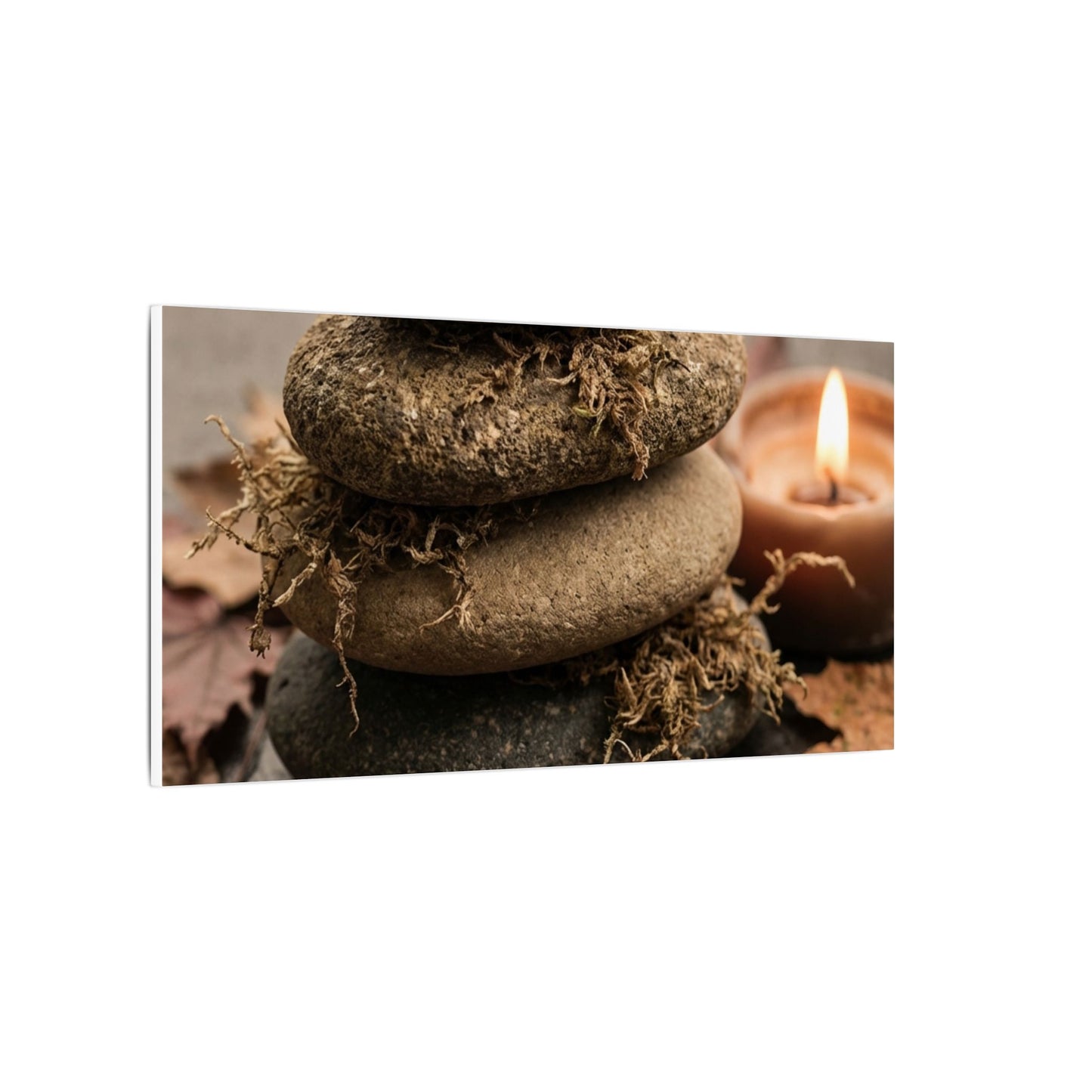 River Stones Canvas Art | Autumn Japandi Texture Art