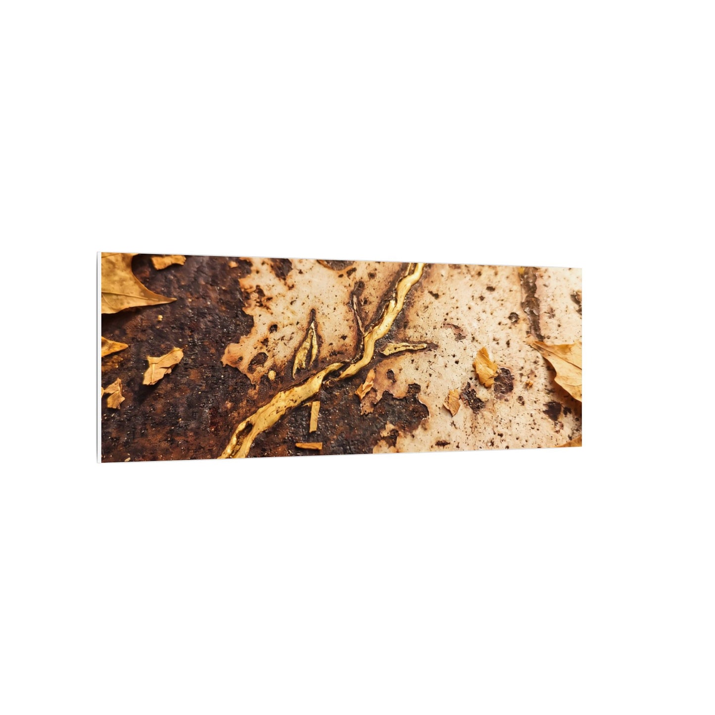 Kintsugi Rust Patina in Golden Hour | Gold Vein Canvas Art