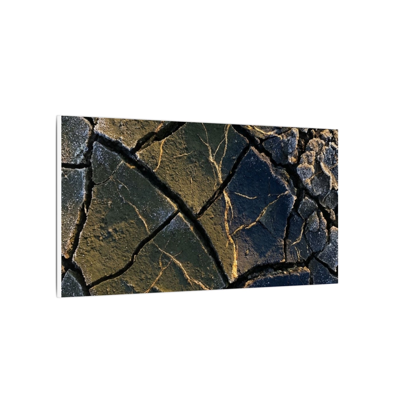 Winter Cracked Earth Moody Minimal Canvas Art | Atmospheric Decor