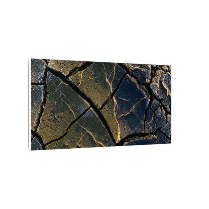 Winter Cracked Earth Moody Minimal Canvas Art | Atmospheric Decor
