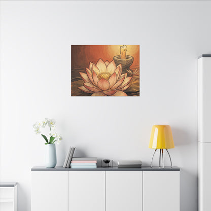 Lotus Flower Summer Canvas Art | Zen Contemplative Design