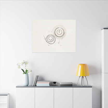 River Stones Canvas Art | Winter Japandi Minimal Line Art