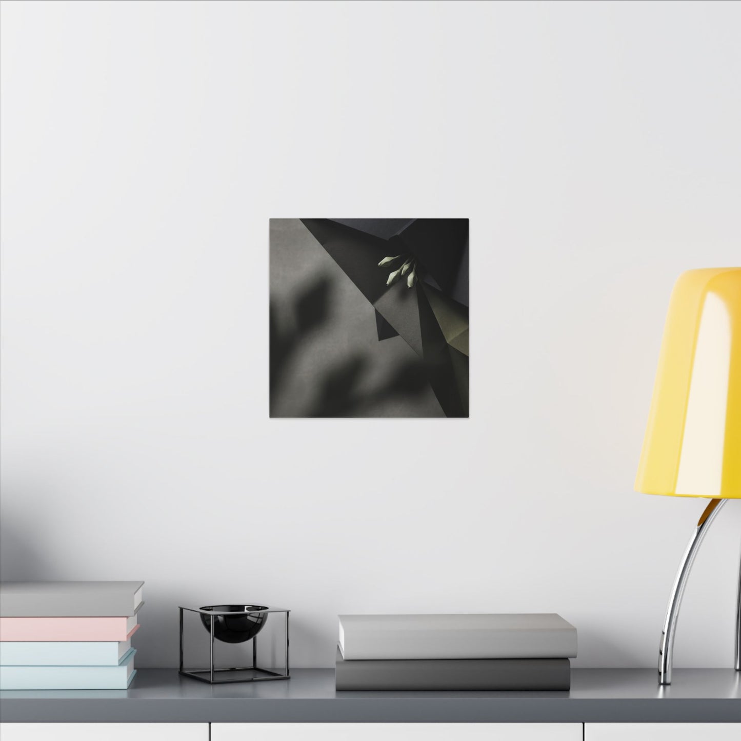 Paper Fold Moody Minimal Canvas Art | Luxurious Dark Japandi Art
