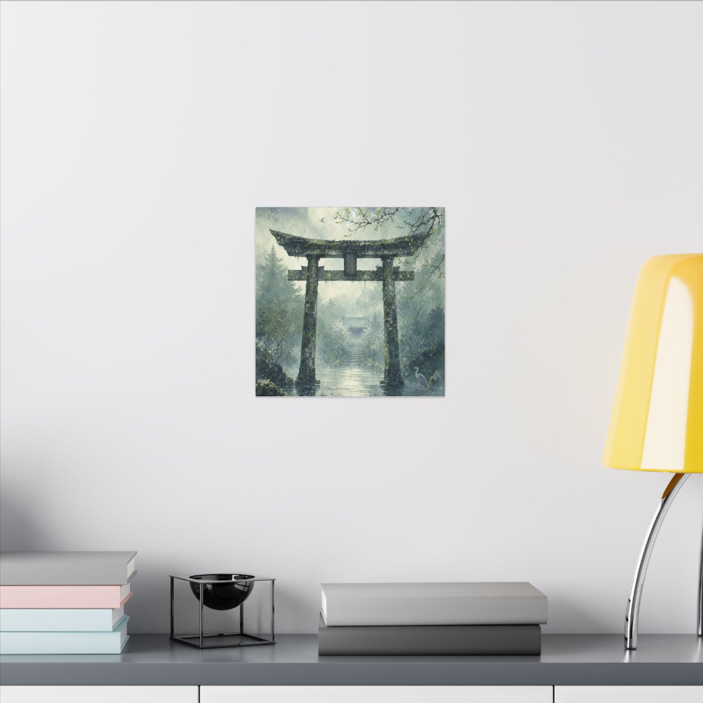 Earthy Torii Gate Canvas Art - Watercolor Japandi