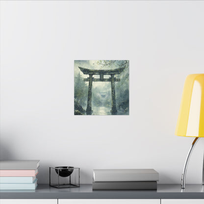 Earthy Torii Gate Canvas Art - Watercolor Japandi