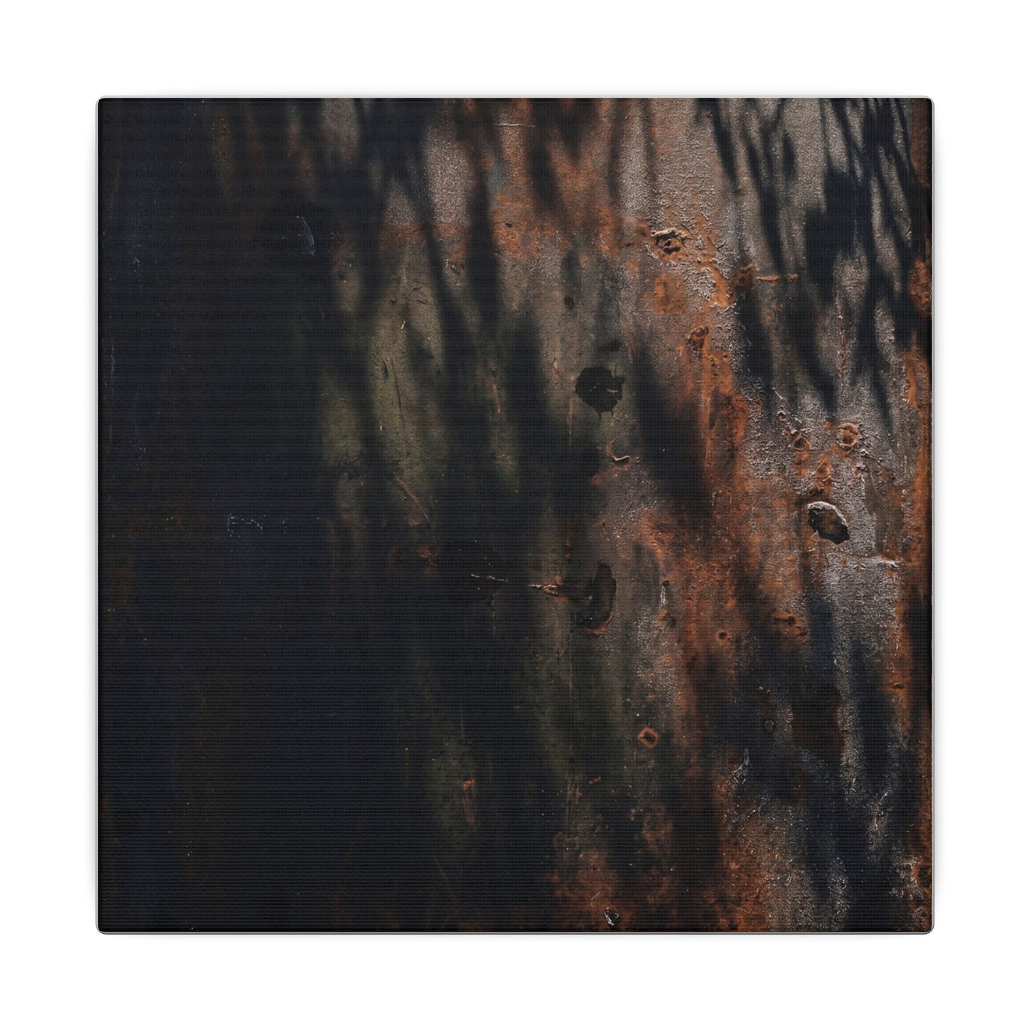 Rust Patina Shadow Zen Canvas Art | Luxurious Dark Japandi Art