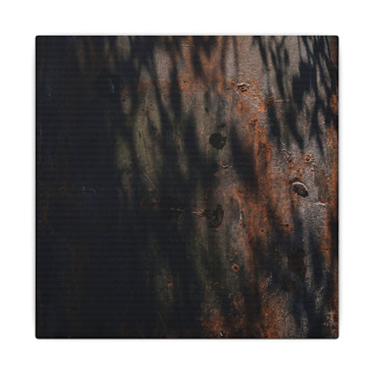 Rust Patina Shadow Zen Canvas Art | Luxurious Dark Japandi Art
