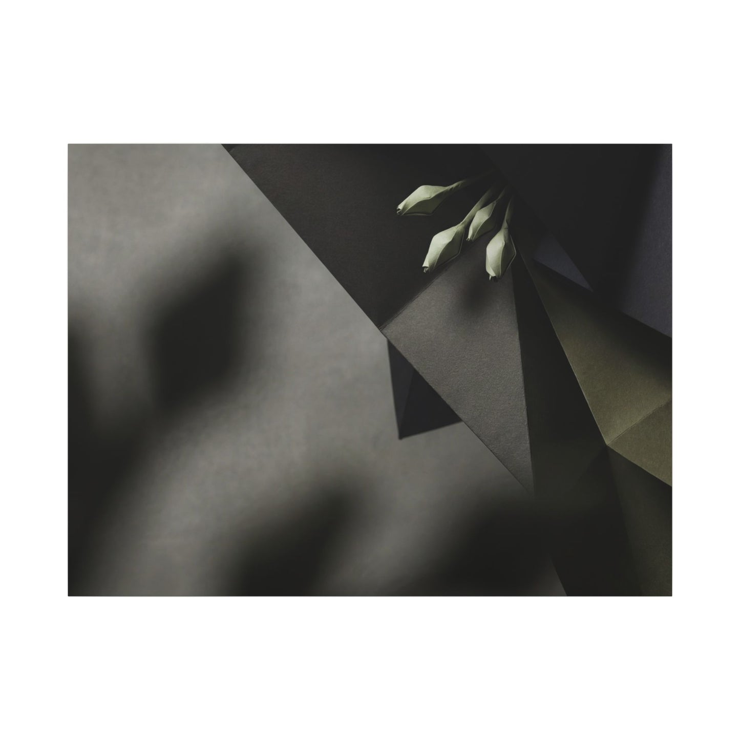 Paper Fold Moody Minimal Canvas Art | Luxurious Dark Japandi Art