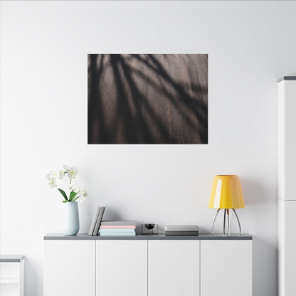 Dark Japandi Shadow Play in Dawn | Moody Minimal Canvas Art
