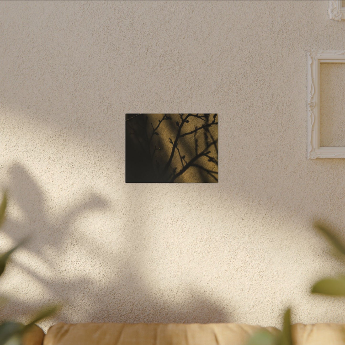 Golden Hour Shadow Play Canvas Art - Dark Japandi Seijaku