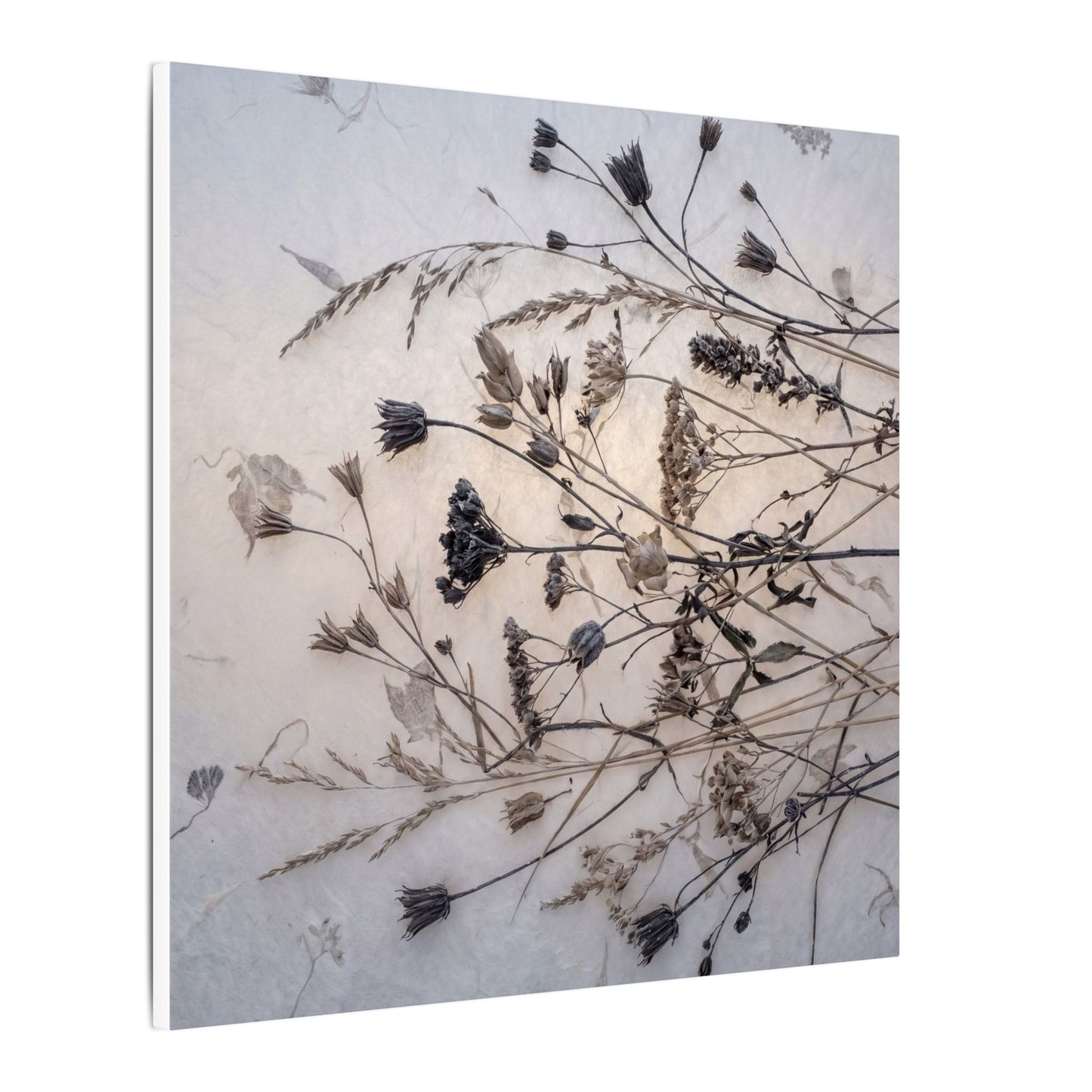 Elegant Dried Flowers Canvas Art - Japanese Pattern Japandi