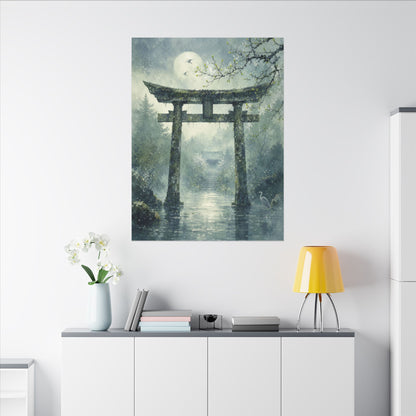 Earthy Torii Gate Canvas Art - Watercolor Japandi