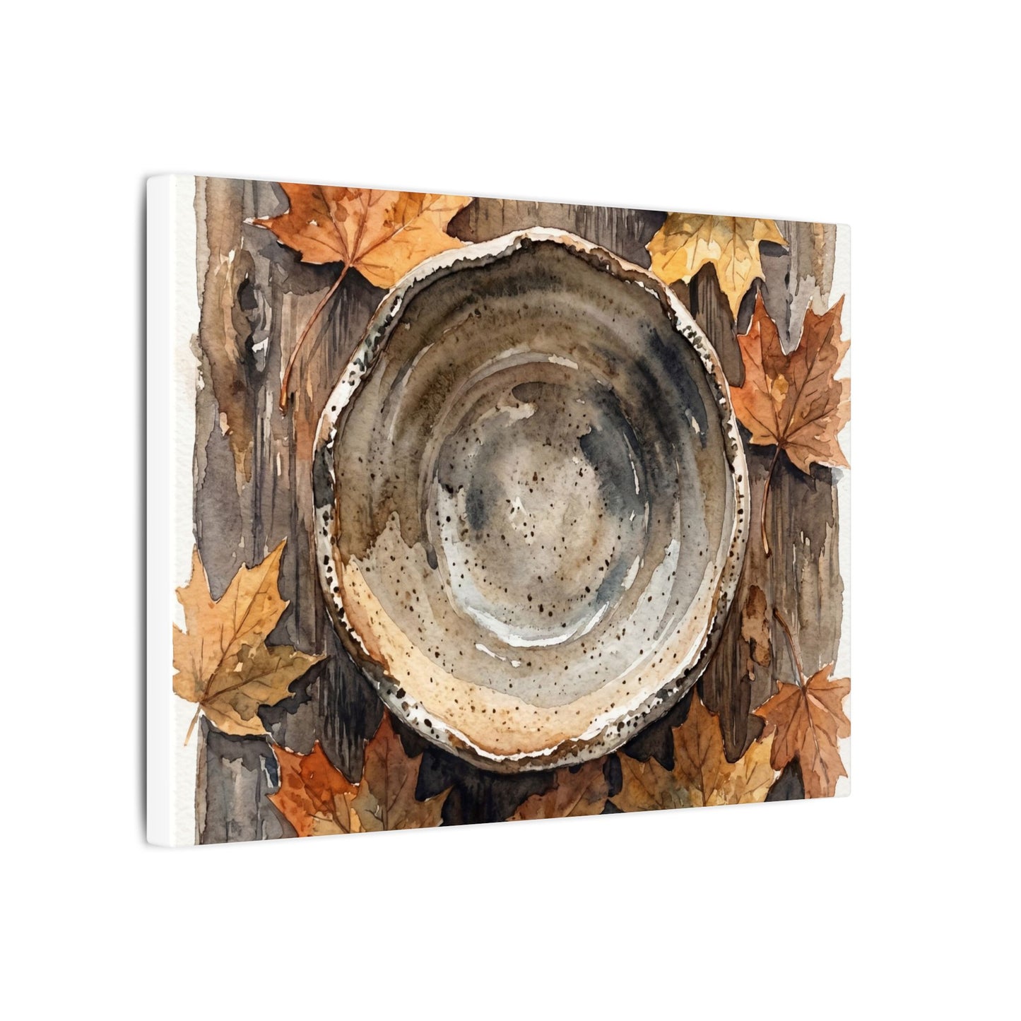 Ma Ceramic Bowl Canvas Art - Japandi Watercolor