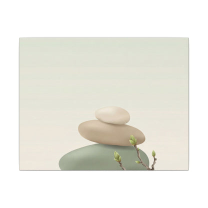 Dawn River Stones Canvas Art - Japandi Fukinsei Art Print