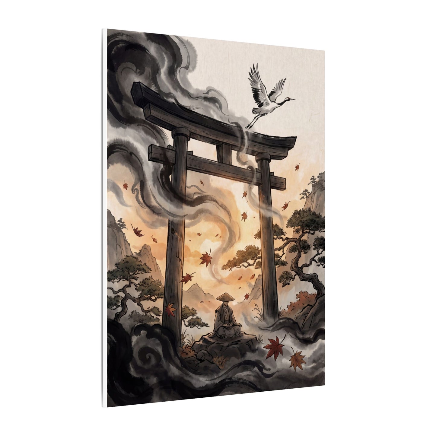 Torii Gate Ukiyo E Inspired Canvas Art | Serene Zen Art