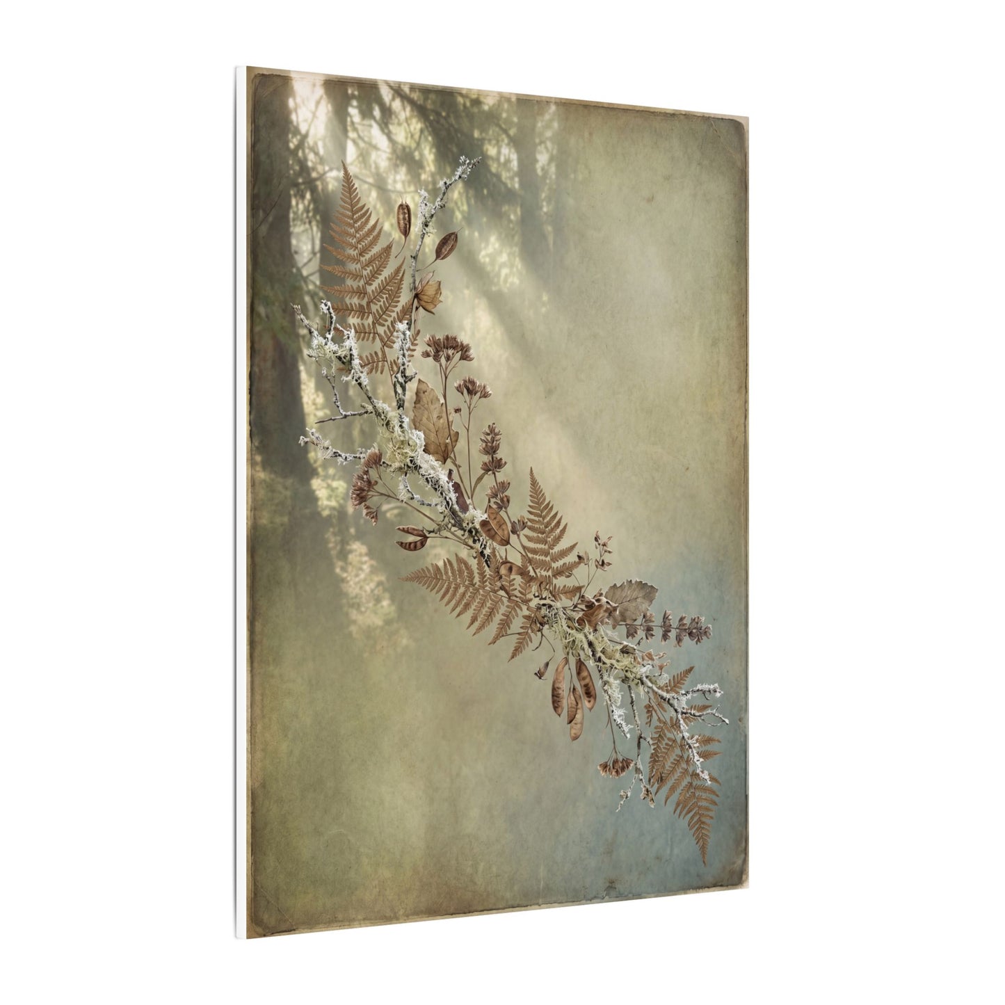 Winter Dried Flowers Forest Whimsy Canvas Art | Earthy Decor