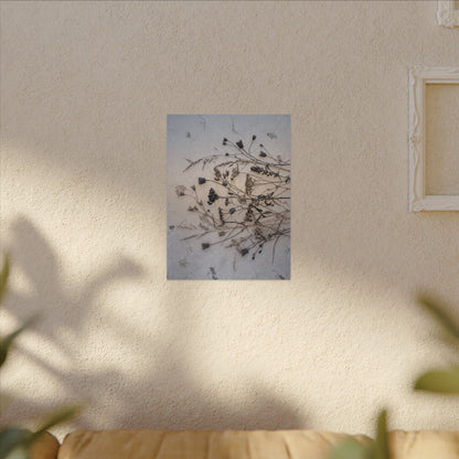 Elegant Dried Flowers Canvas Art - Japanese Pattern Japandi