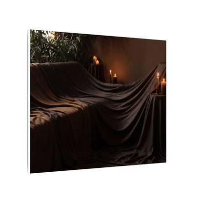 Candlelight Silk Drape Canvas Art - Dark Japandi Ma