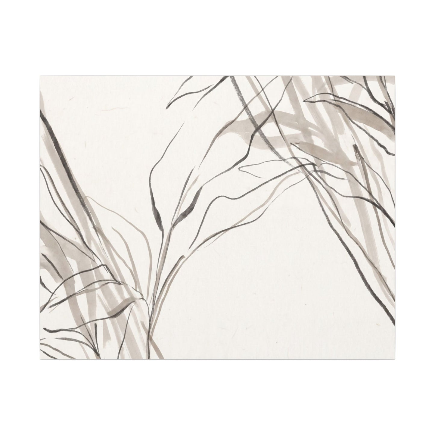 Neutral Shoji Screen Canvas Art - Minimal Line Japandi