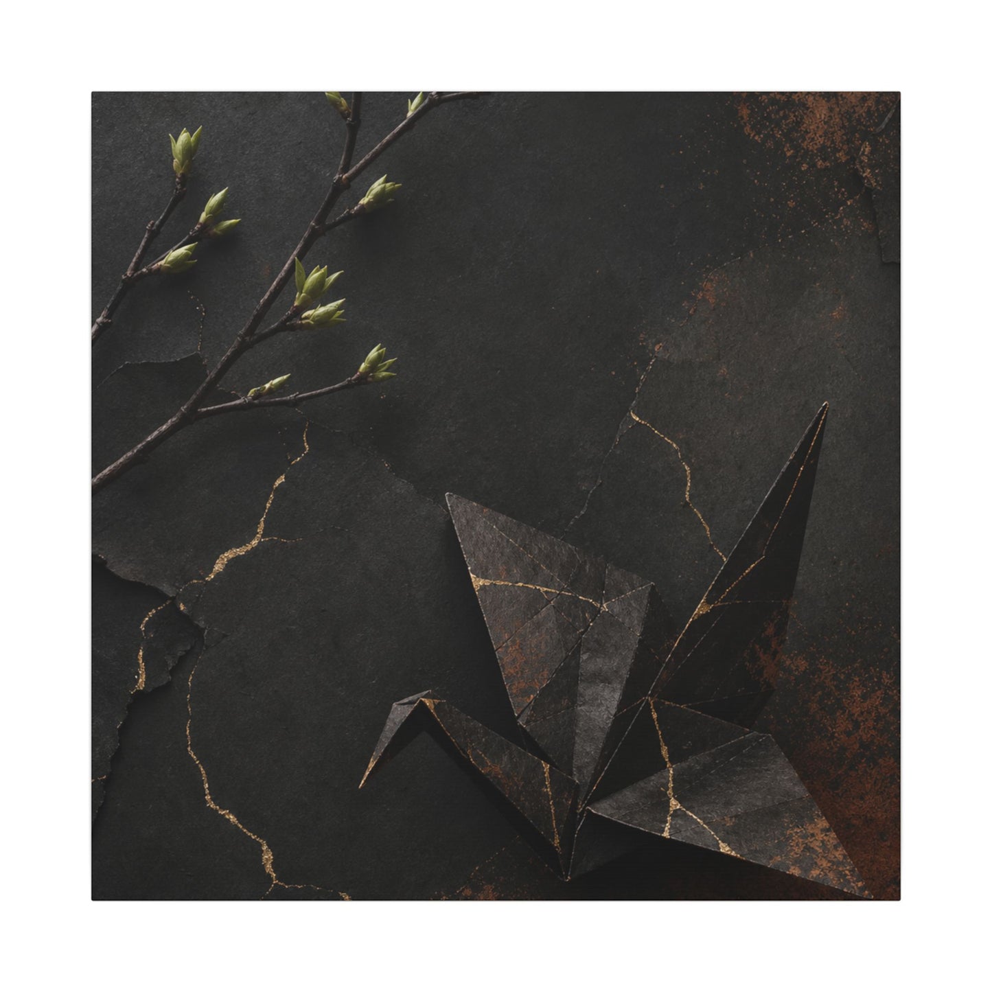 Paper Fold Canvas Art | Spring Kintsugi Broken Beauty Art