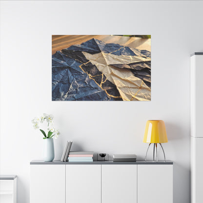 Golden Hour Paper Fold Canvas Art - Kintsugi Ma