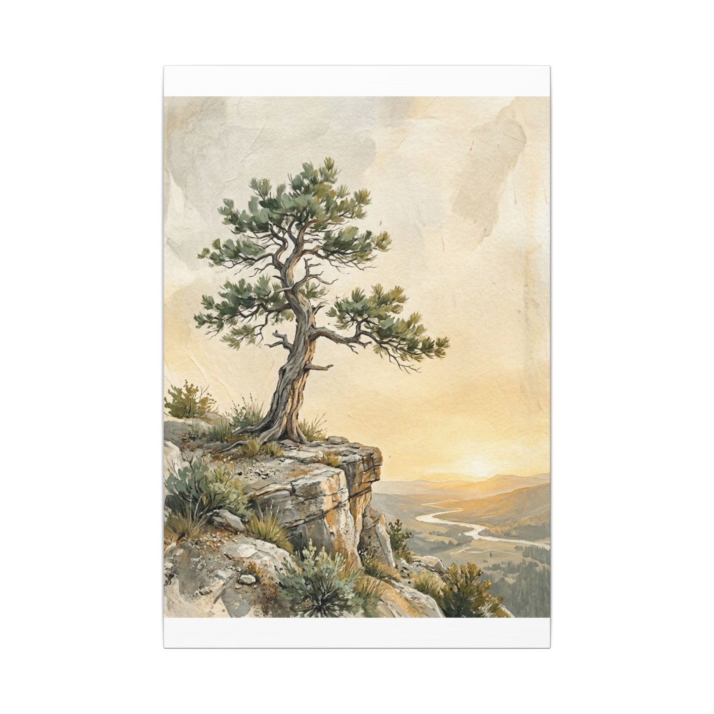Pine Tree Canvas Art | Summer Japandi Texture Art