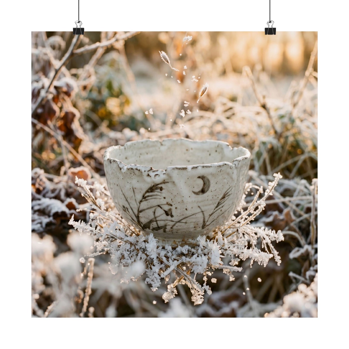 Golden Hour Ceramic Bowl Wall Art Print - Japandi Kanso